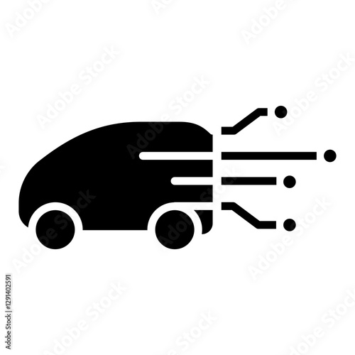 Smart car icon in glyph style