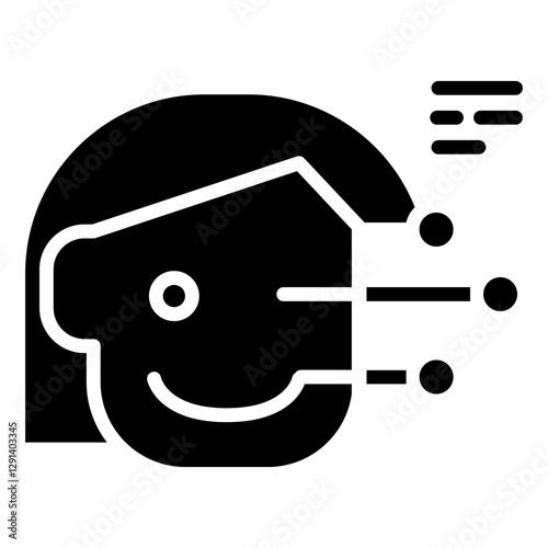 Face scan icon in glyph style