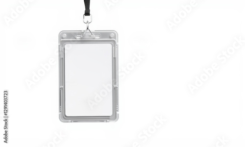 blank badge ID mockup with lanyard, ideal for customization and design. Perfect for events, conferences, or identification purposes