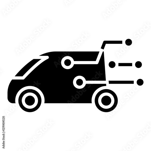 Smart car icon in glyph style