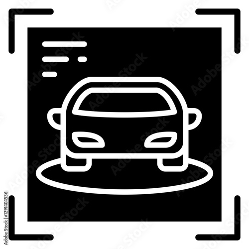 Smart car icon in glyph style