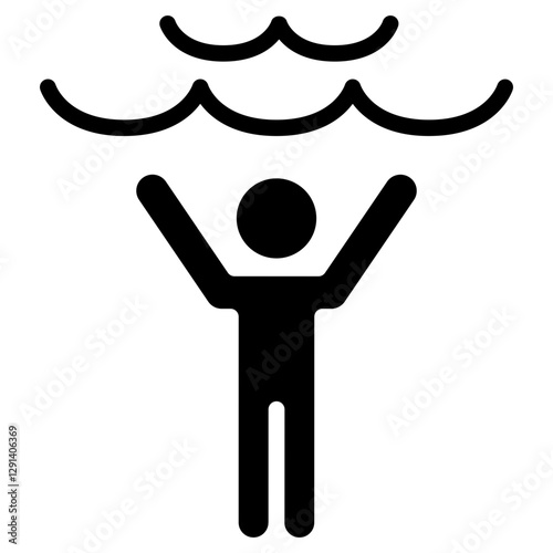 Suicide icon in glyph style