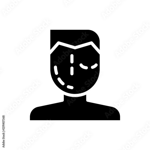 Facial surgery icon in glyph style