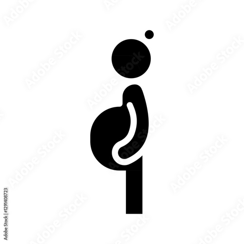 Pregnant woman icon in glyph style