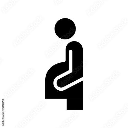 Pregnant woman icon in glyph style