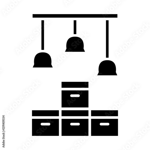Ceiling lamp icon in glyph style