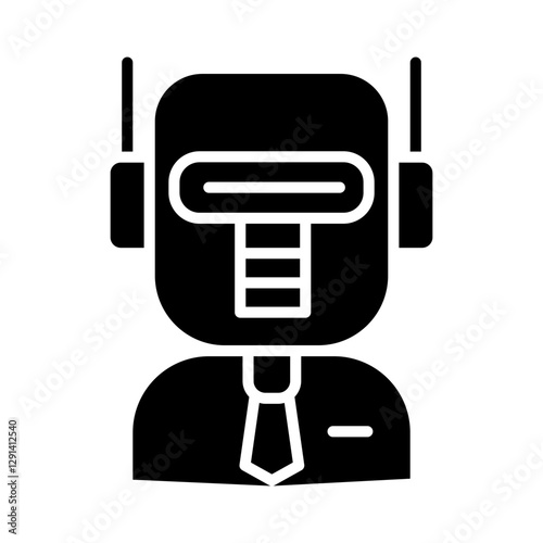 AI, Robot icon in glyph style