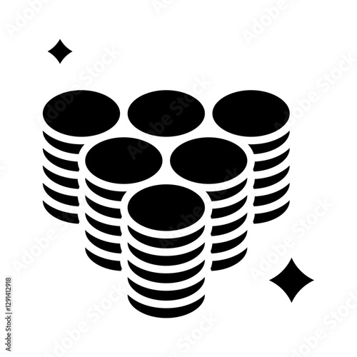 Wealth icon in glyph style