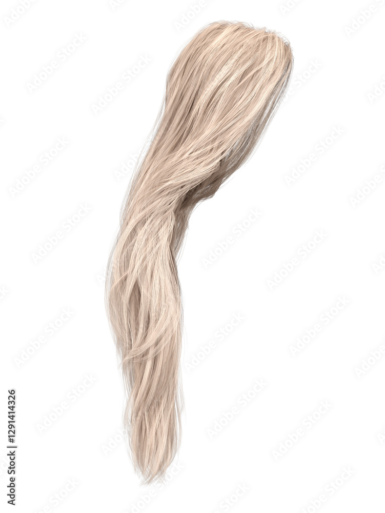 3d render long straight blond hair isolated 3d render long straight blond hair isolated