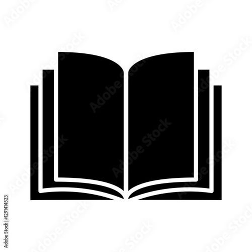 Book icon in glyph style