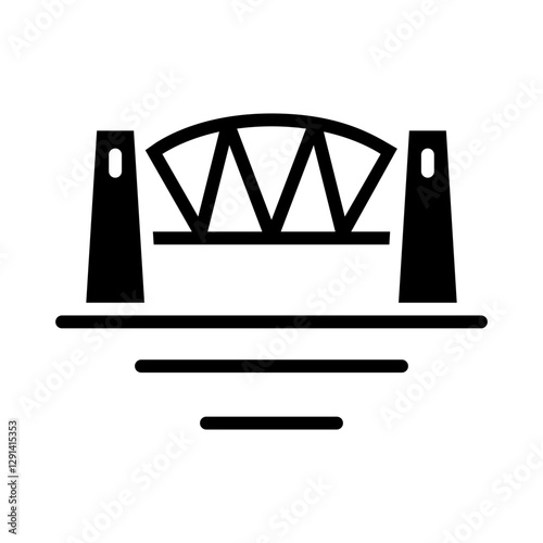 Sydney harbour bridge icon in glyph style