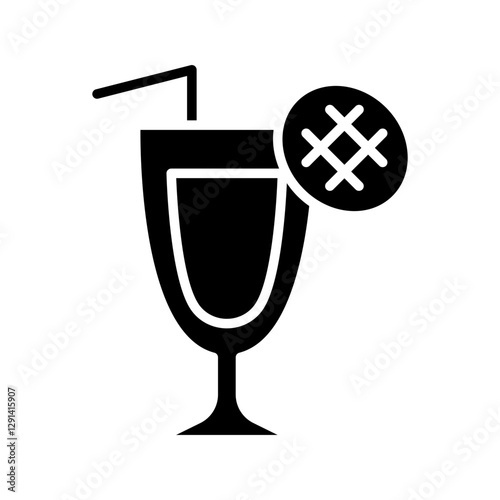 Mango juice icon in glyph style