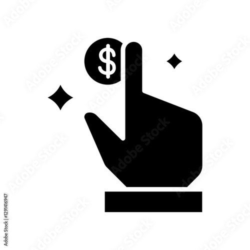 Money icon in glyph style