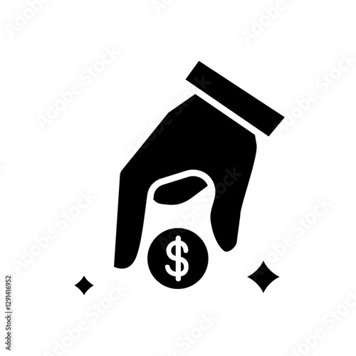 Money icon in glyph style