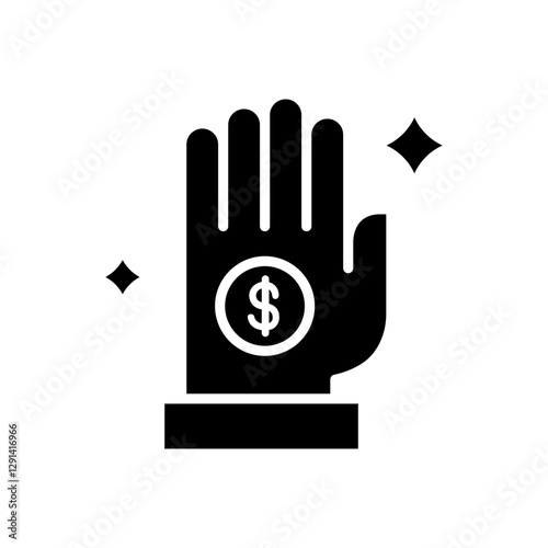 Money icon in glyph style