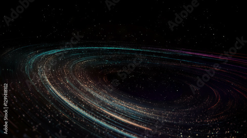 Cosmic swirl with starry background for space-themed design photo
