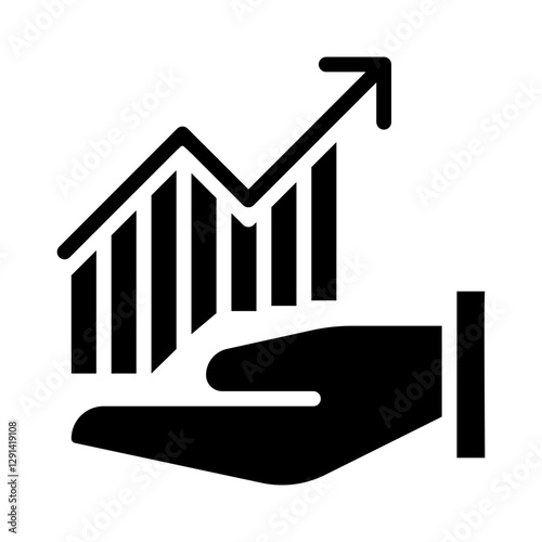 Graph icon in glyph style