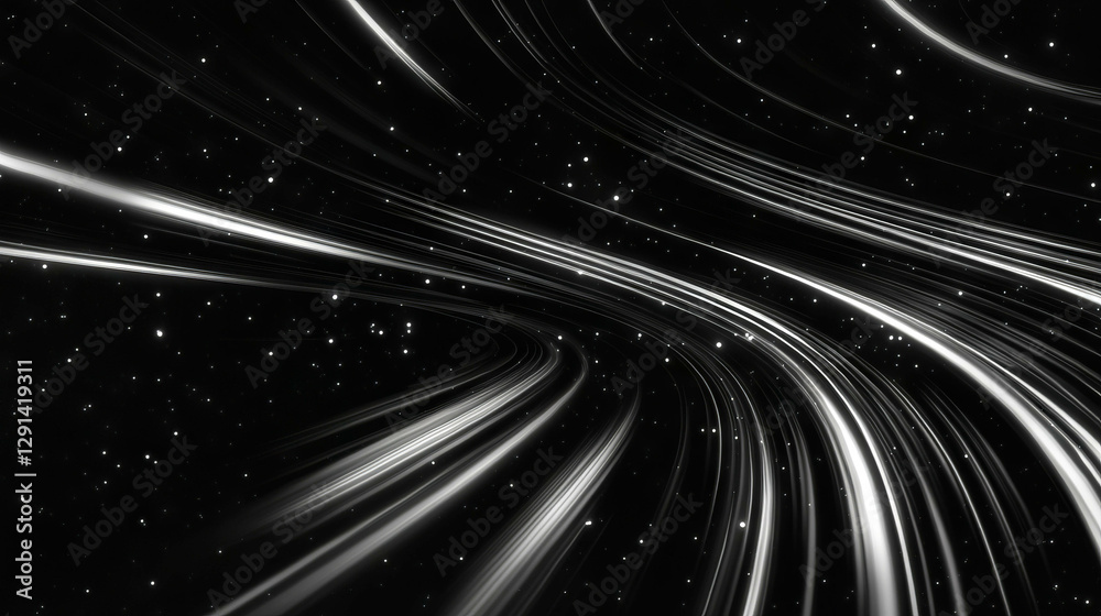 Fototapeta premium Celestial star light background with dynamic streaks for art and design