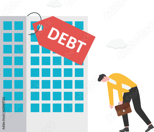 Businessmen are pressured by debt attacks. Stressful situation of the office, Time of debt payments.

