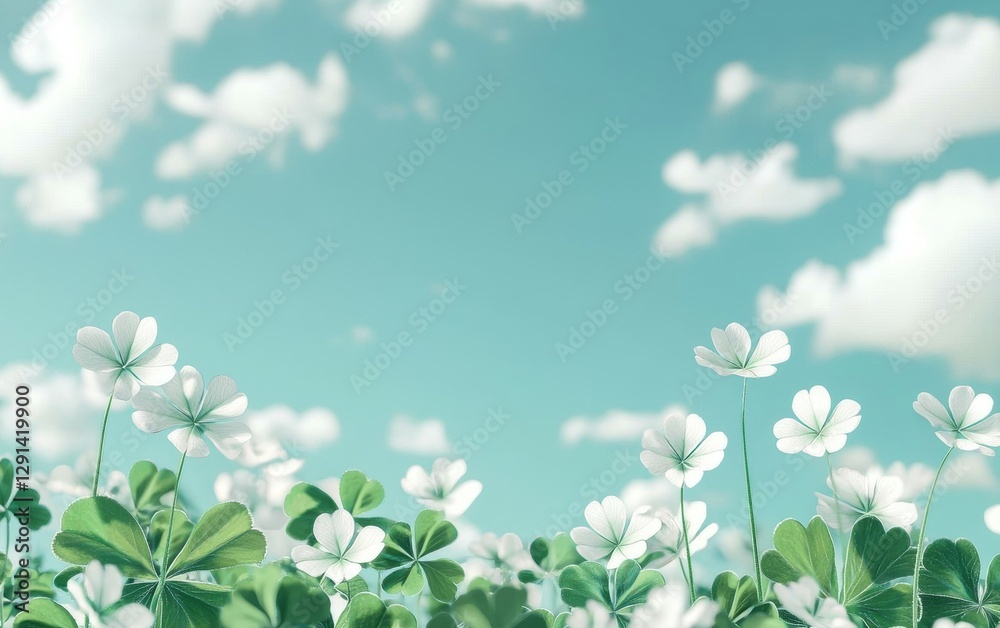 Saint Patrick Day Sky 3d background minimalistic mockup with space for text Saint Patrick Day Sky 3d background minimalistic mockup with space for text