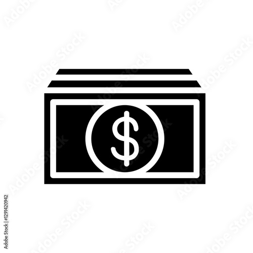 Money, cash icon in glyph style