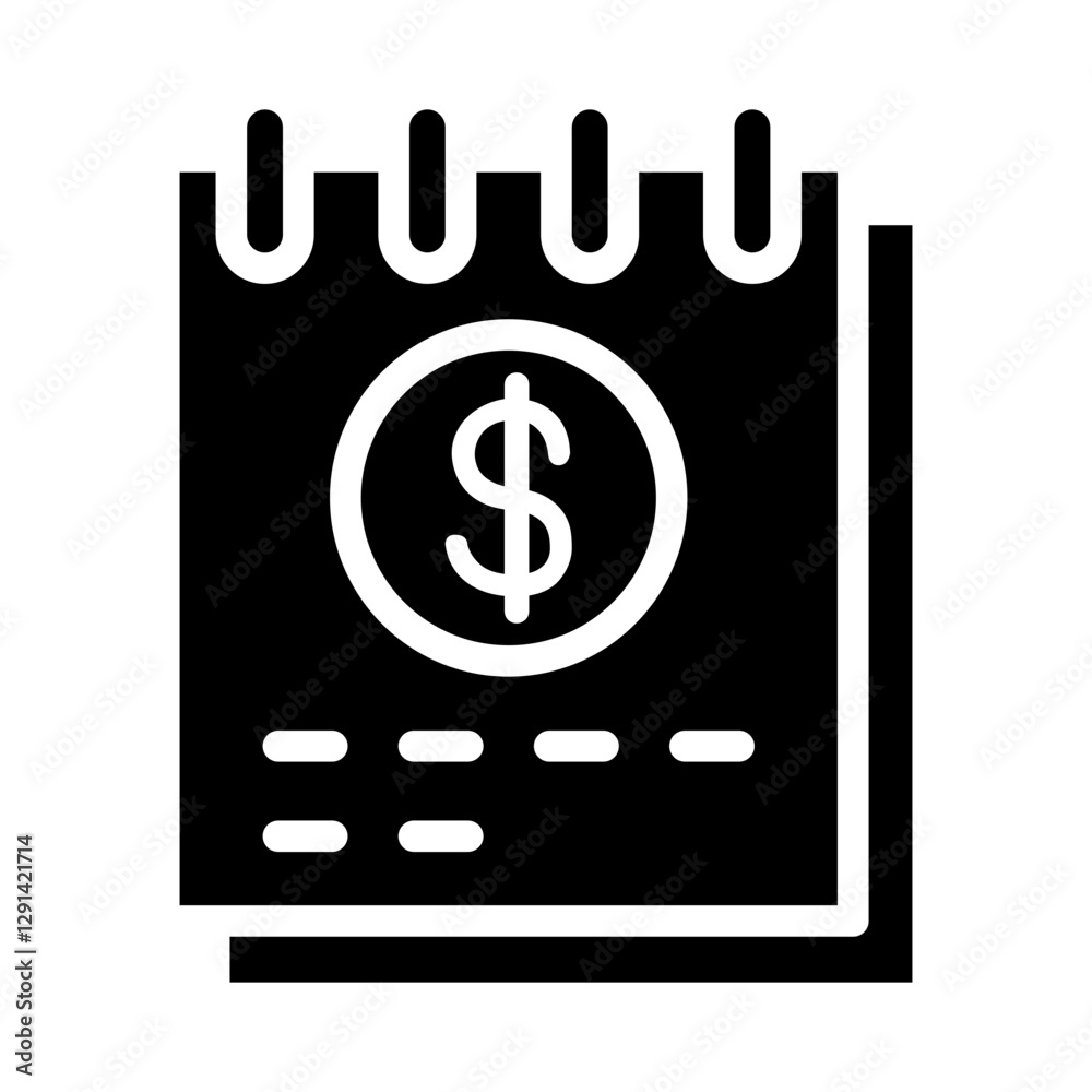 Investment schedule icon in glyph style Investment schedule icon in glyph style