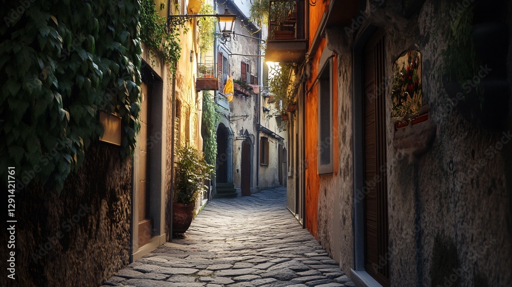 Fototapeta premium Path in the Historic City Center of Como