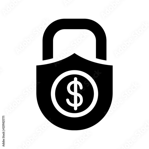 Financial insurance icon in glyph style