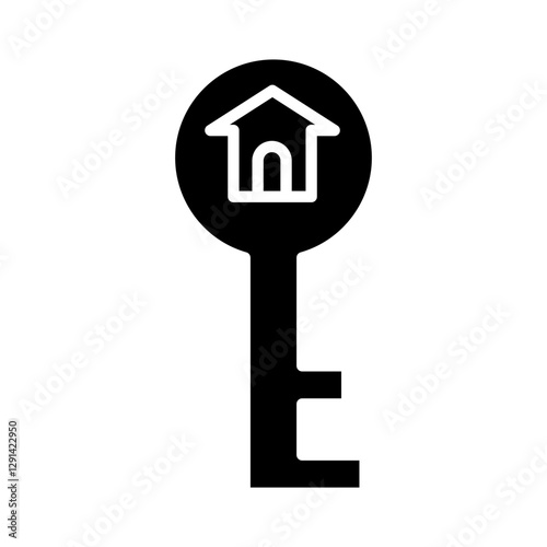 House key icon in glyph style