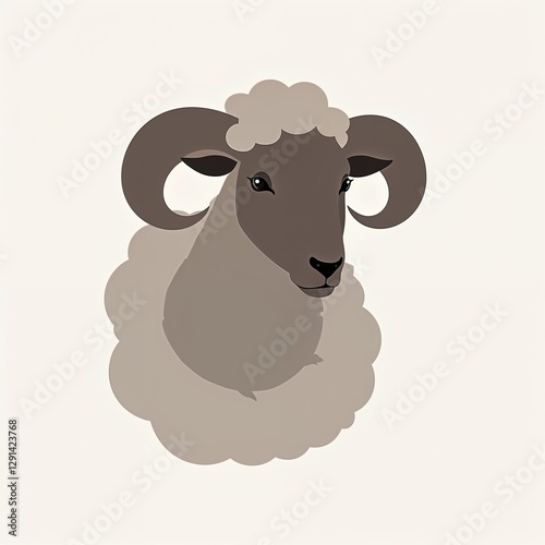 Detailed Sheep Silhouette with a Textured Woolly Outline on a Transparent Background