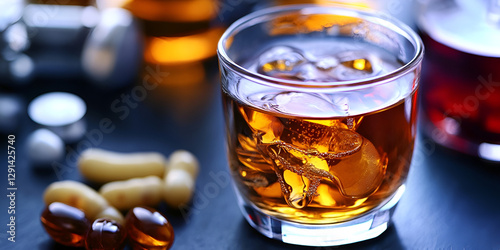 Alcoholic Drink and Medicine | Health and Wellness Concept
