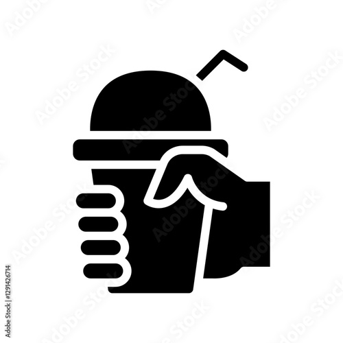 Smoothie icon in glyph style
