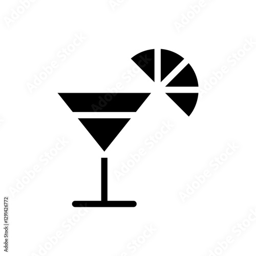Cocktail icon in glyph style