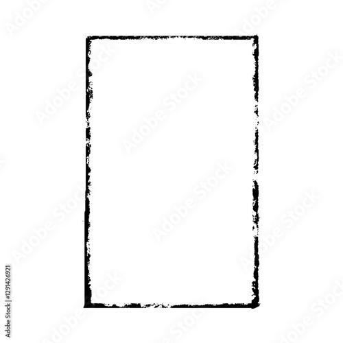 Black frame grunge style, vector paintbrush strokes rectangle border, abstract old scratch textured lines, chalk stamp