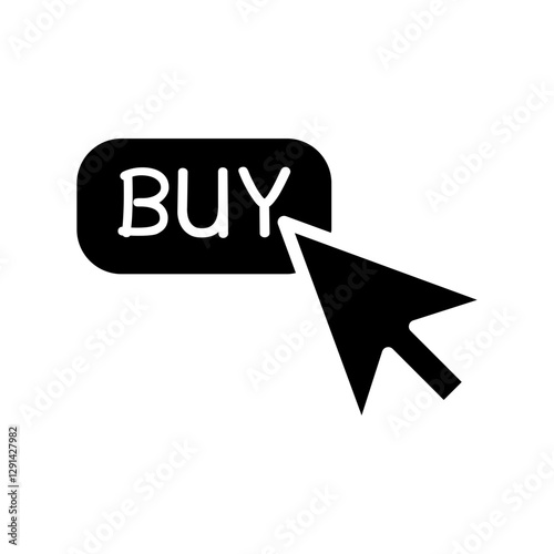 Shopping online icon in glyph style
