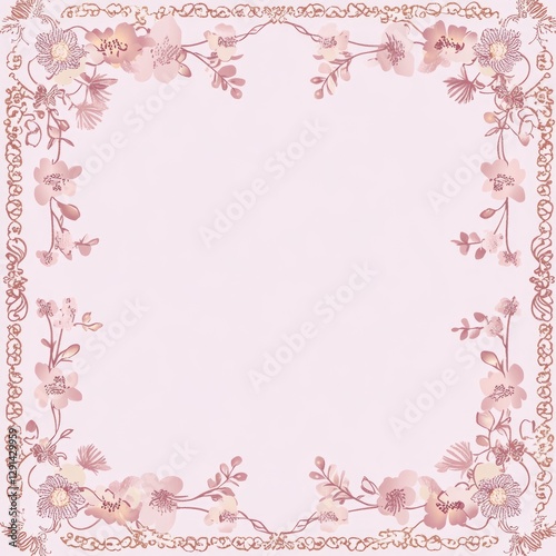 Vintage Style Pink Floral Frame