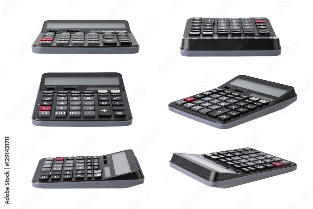 Sets of Black digital calculator isolated on white background with clipping path. Sets of Black digital calculator isolated on white background with clipping path.