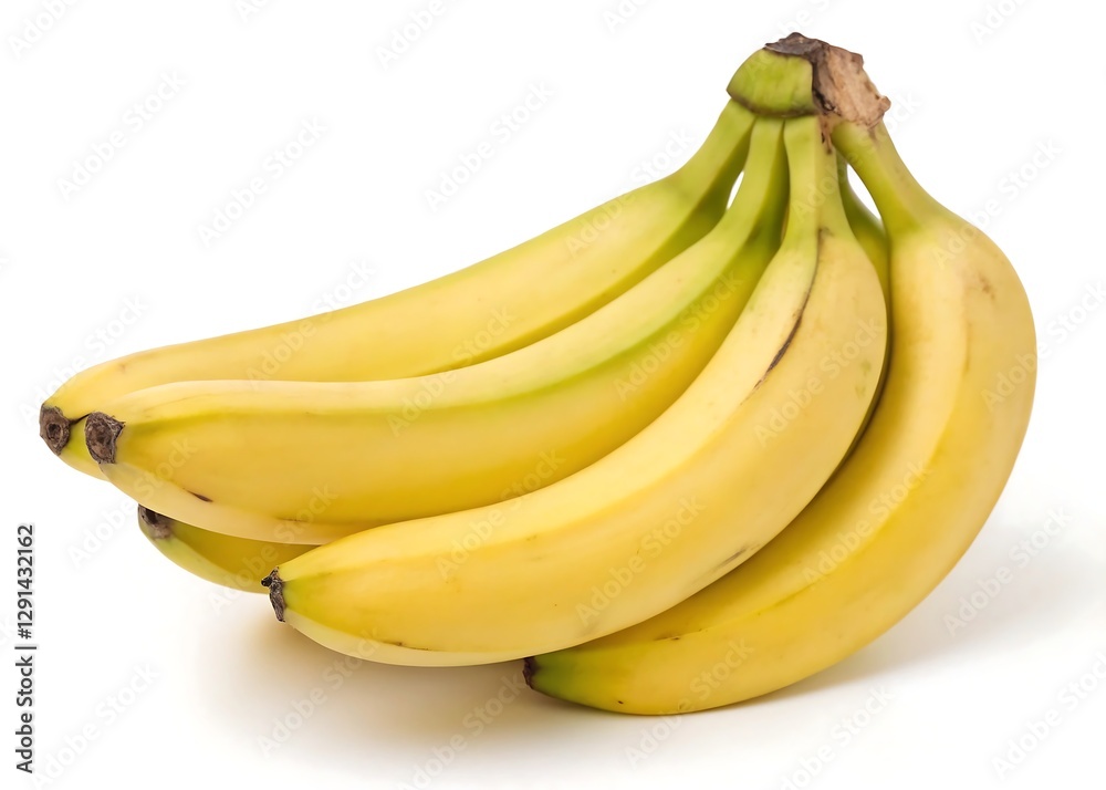 Bunch of ripe yellow bananas isolated on white background Bunch of ripe yellow bananas isolated on white background