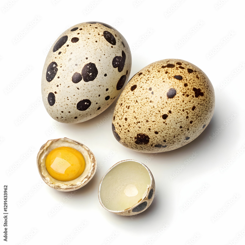 Obraz premium quail egg manual cut out on transparent