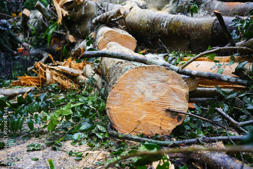 Heavy rain and strong winds caused large trees to fall and block traffic. Heavy rain and strong winds caused large trees to fall and block traffic.