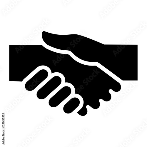 Shake hands icon in glyph style