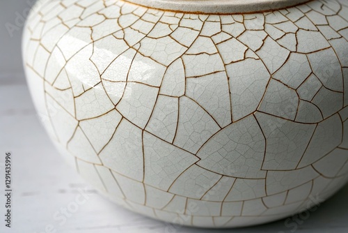 Cracked White Ceramic Glaze Background