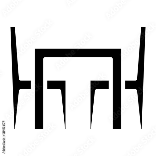 Dining table icon in glyph style