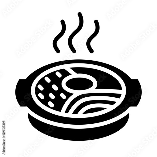 Bibimbab, Korean food icon in glyph style