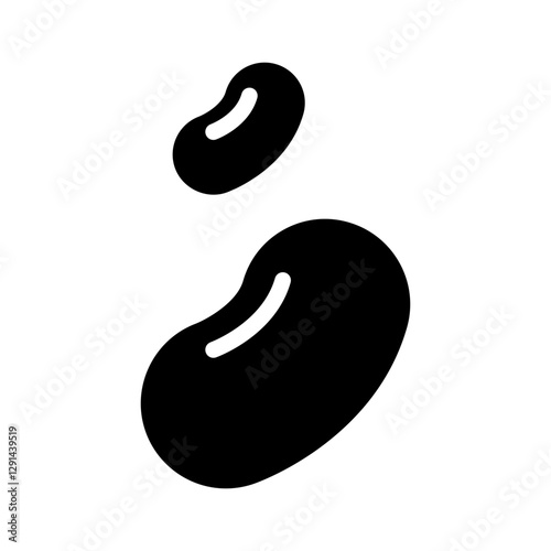 Bean icon in glyph style