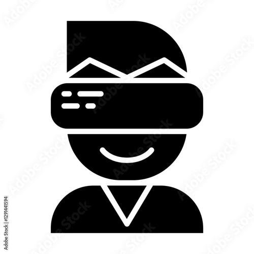 VR glasses icon in glyph style