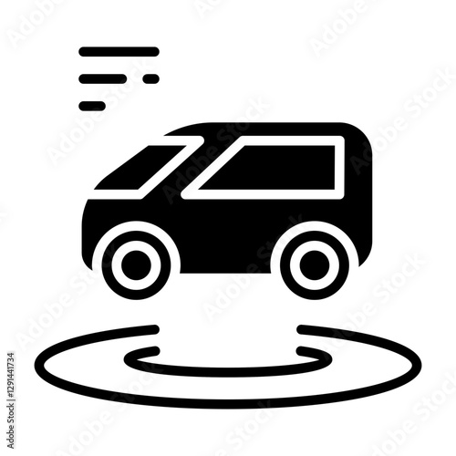 Smart car icon in glyph style