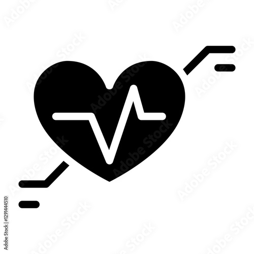 Heart rate icon in glyph style