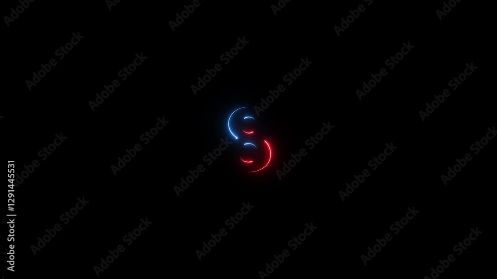 10 second countdown timer animation with neon number text glowing from 10 to 1 with interesting circle animation. Top ten countdown animation text , neon light numbers from 10 to 1