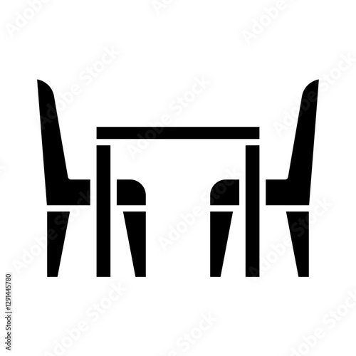Dining table icon in glyph style